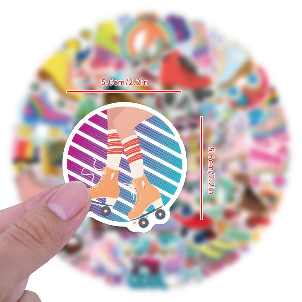55/110 New Roller Skating Roller Skates Doodle Stickers Notebook Skateboard Suitcase Stickers