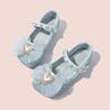 Sweet Kids Leather Shoe Spring Autumn Princess Shoes for Girls Glitter Elegant Children Party Wedding Dress Flats Single Shoes
