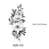 Waterproof Black & White Sketch Flower Half Sleeve Tattoo Stickers