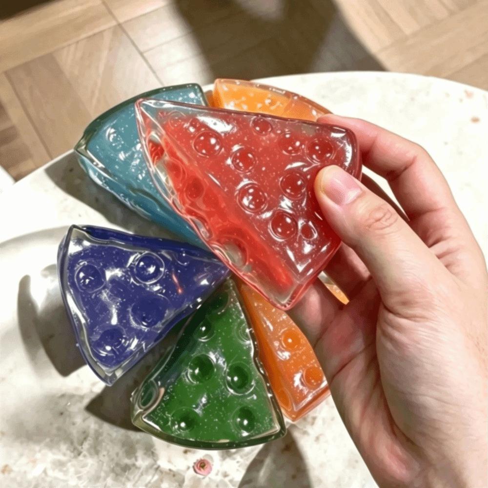 Super Soft Cheese Squishy Toy Transparent Fidgets Toys Funny Cheese Squeeze Toy Kids Gifts