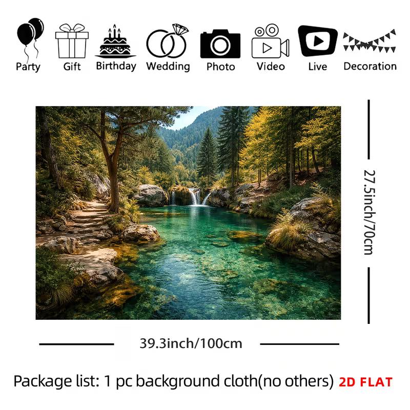 2D Conifer Mountain Riverside Bedroom Tapestry