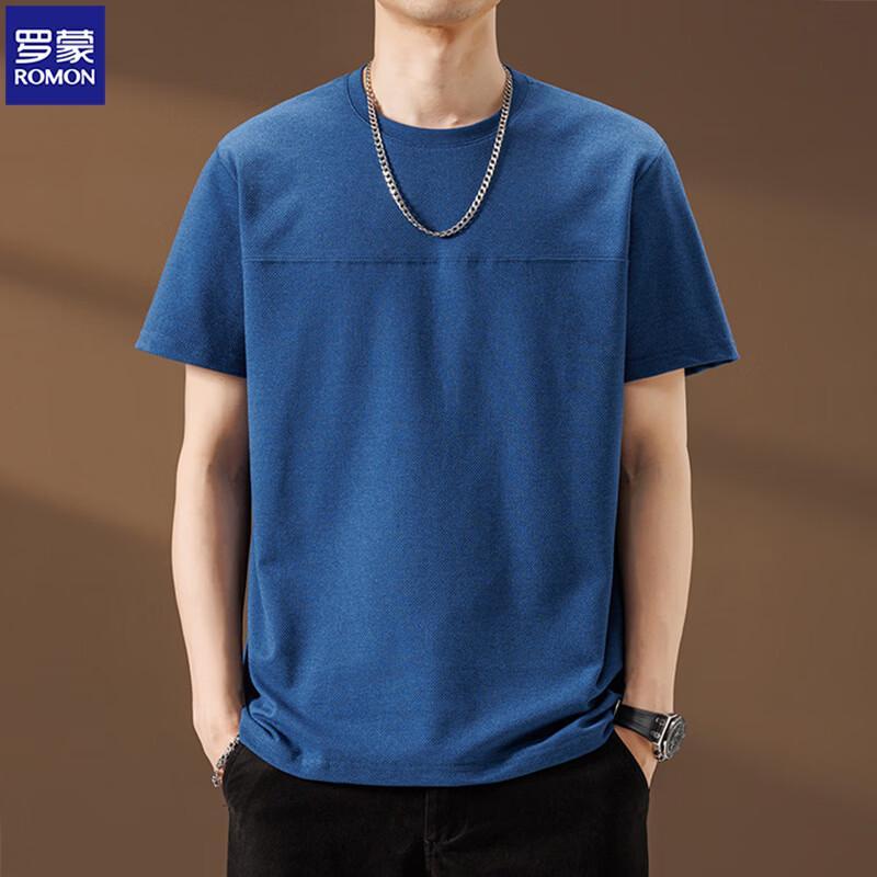 ROMON Men's Solid Color Short Sleeve Casual T-Shirt
