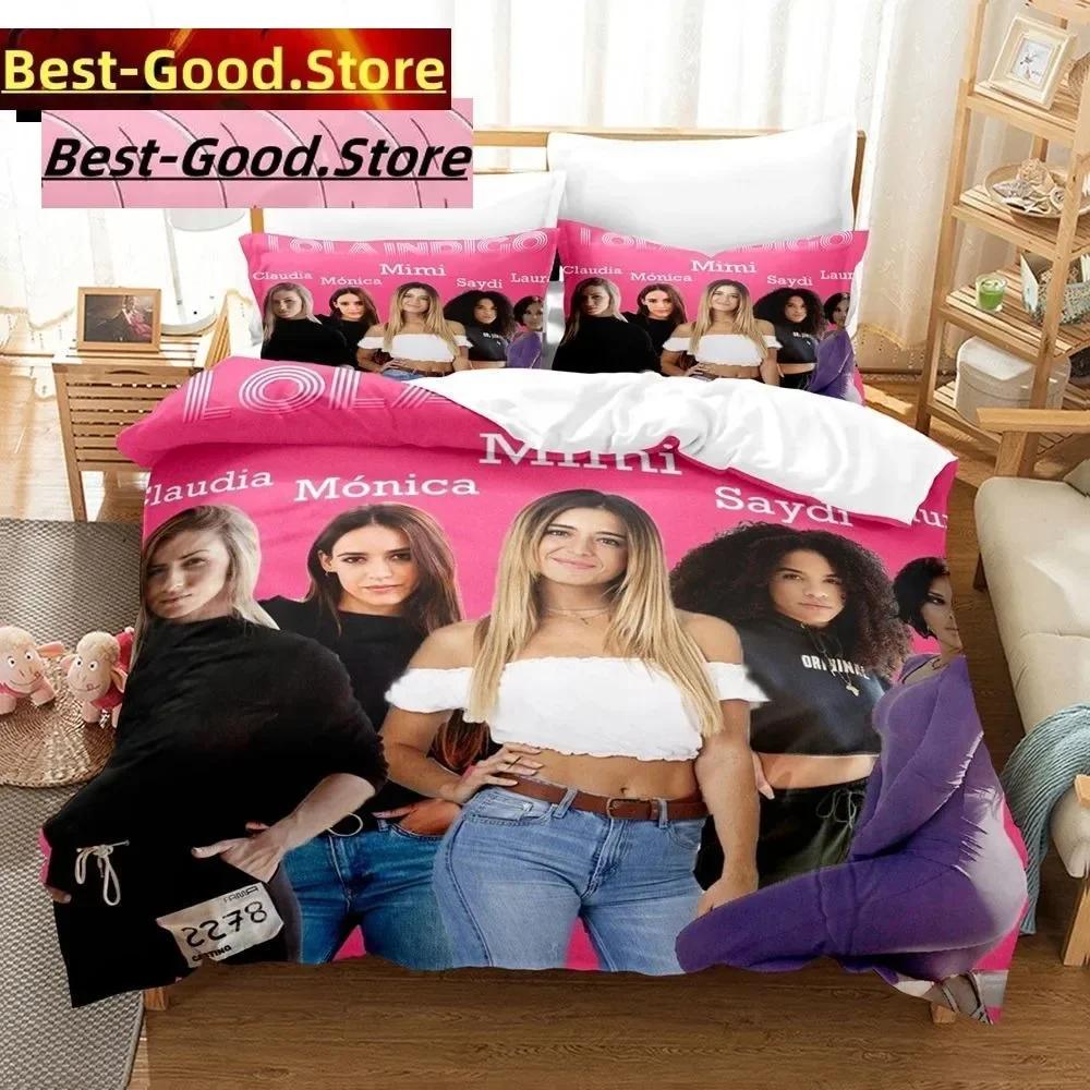 

Comforter Singer L-Lola Fashion Índigo Bedding Set Printed Bed Set With Soft Single Double Queen Super King Size Comforter (quilt)-EU Single(135*200cm)3pcs