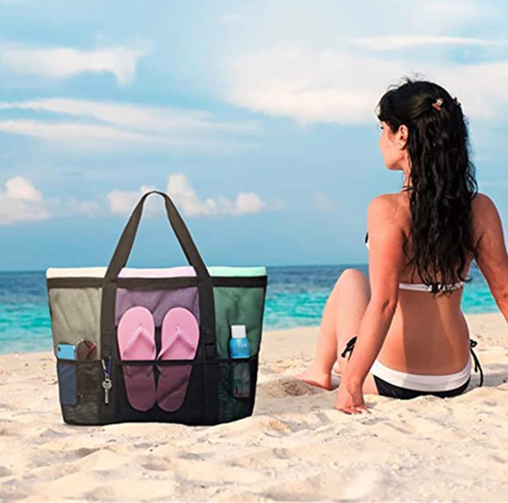 siawadeky Beach Bag, Super Large Size, Mesh Tote, Pool Bag,