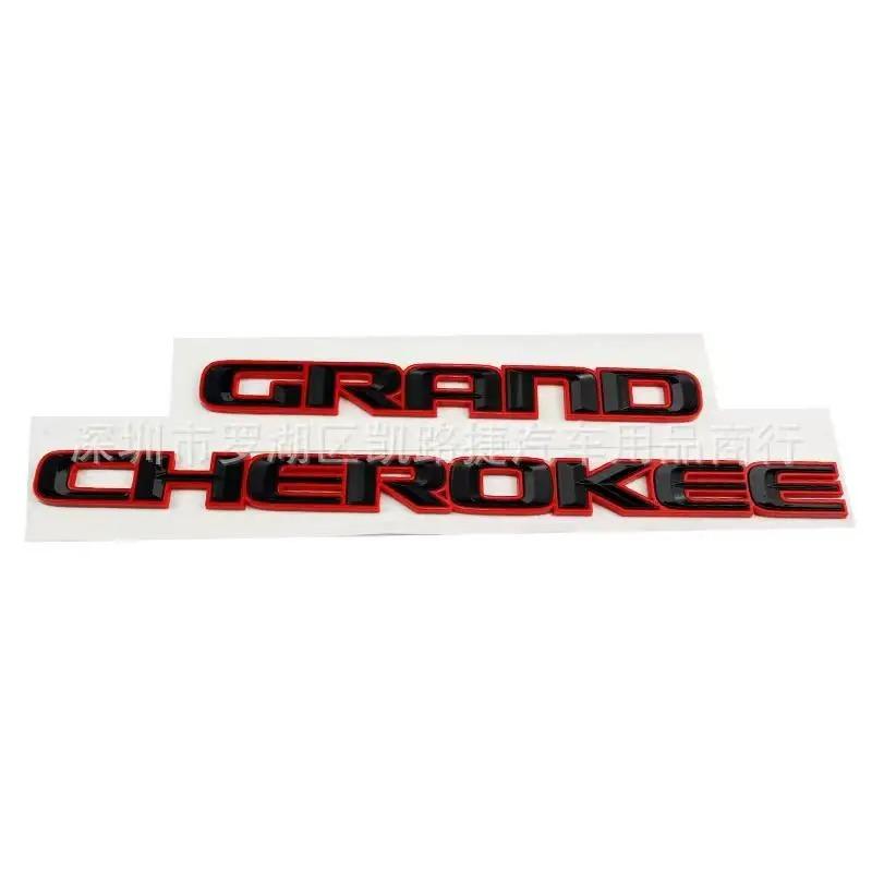 3D ABS Chrome Black Logo Grand Cherokee Emblem Letters Nameplate Car Door Badge Decal For Jeep Grand Cherokee Sticker Accessoies