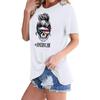 Frauen Casual Independence Day Druck Rundhals Lose Tops T-shirt Bluse