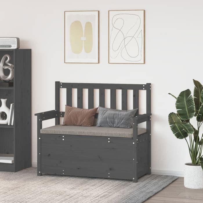 VidaXL Banc Siège de Salon Banc d'Entrée Banc de Rangement Meuble de Salle de Séjour Maison Intérieur Gris 112,5x51,5x96,5 823561