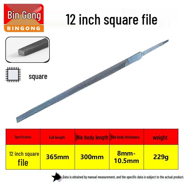 Hugong Multi-Specification Steel Files Set: Flat, Half-Round, Triangle, Rasp, Square, and Round Metal Grinding Tools.