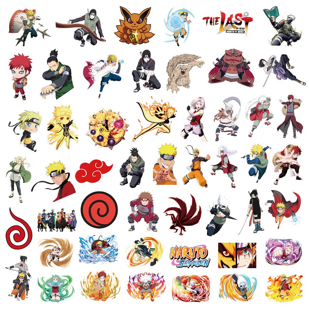 100-Pack Naruto Anime Character Graffiti Stickers for Suitcases, Cars, Laptops, Water Bottles, and Phones