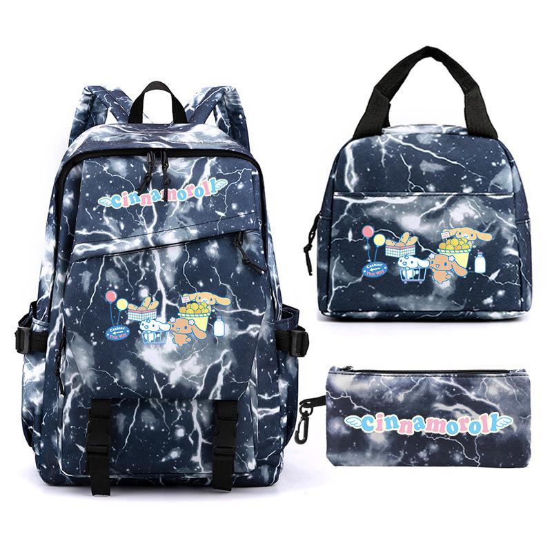 Cartoon Puppy Printed Schoolbag Set Backpack + Lunch Bag + Pencil Case Three-Piece Set