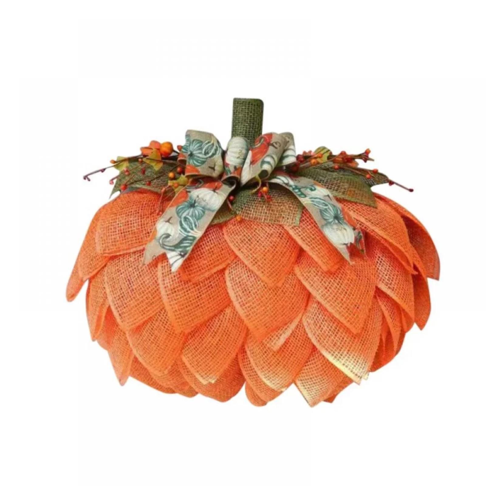 

Fabric Simulation Halloween Wreath Bumper Cushaw Garden Decoration Props One Size оранжевый