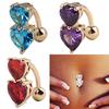 Omvendt Crystal Zircon Bar Belly Ring Gull Body Piercing Button navle To hjerter