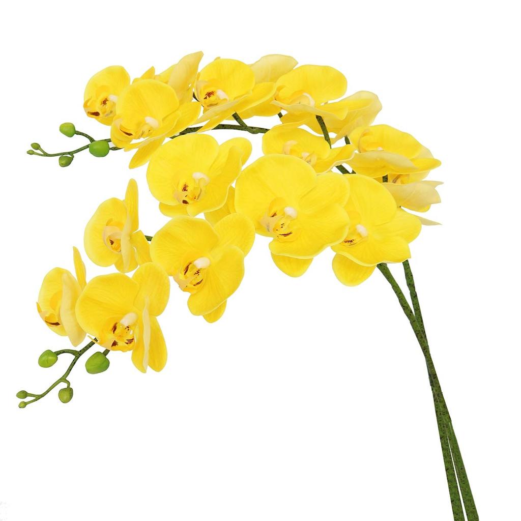2PCS Artificial Flowers Orchid Set Real Touch 69cm Tall 9 Heads Fake Phalaenopsis Flower Vase Fillers Home Wedding Indoor Decor