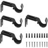 4pcs Supports de Tringle à Rideau, Réglable Support de Tringle Murale, Robuste Support de Tringle Murale Simple, Métal Support[110]