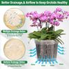 12 Pcs Plastic Orchid Pots With Holes, 4, 5, 6 Inch Clear Orchid Pots For Repotting With Saucers Drainage And Plant Stakes, Large Small Breathable