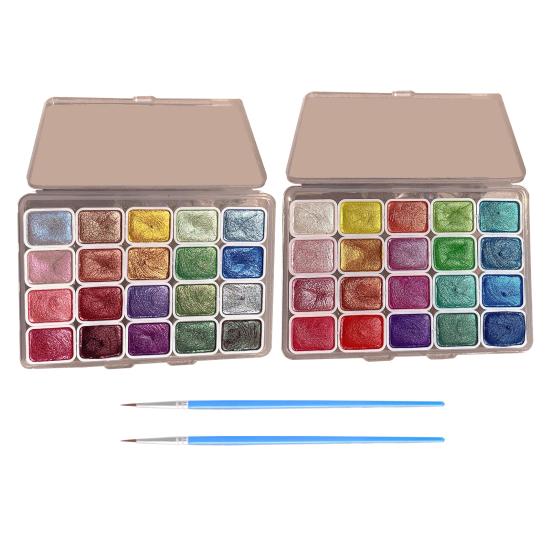 Watercolor Paint Set Shimmer Metallic Paints Set Colorful Pearlescent Watercolor Paints for Painting Enthusiasts Professionals Artists