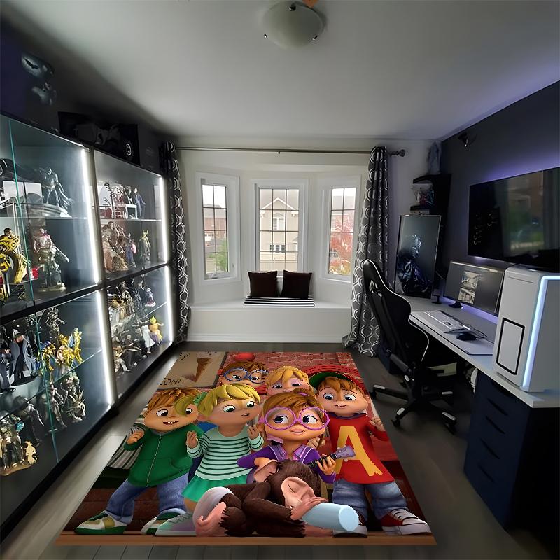 Alvin and the Chipmunks Printed Carpet, Rug for Office Chair Living Room Bedroom Kitchen Room Decor Gifts.