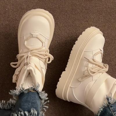 Modetrend beliebte Pendler-Schneestiefel mit dicker Sohle Damen 2025 neu Winter Samt verdickt warm Baumwollschuhe