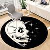1pc Skull Stars Office Round Area Rug, Indoor Mat Suitable ForOffice, Under Office Chairs Bedroom Living Room Home Decor, Room Deco q089