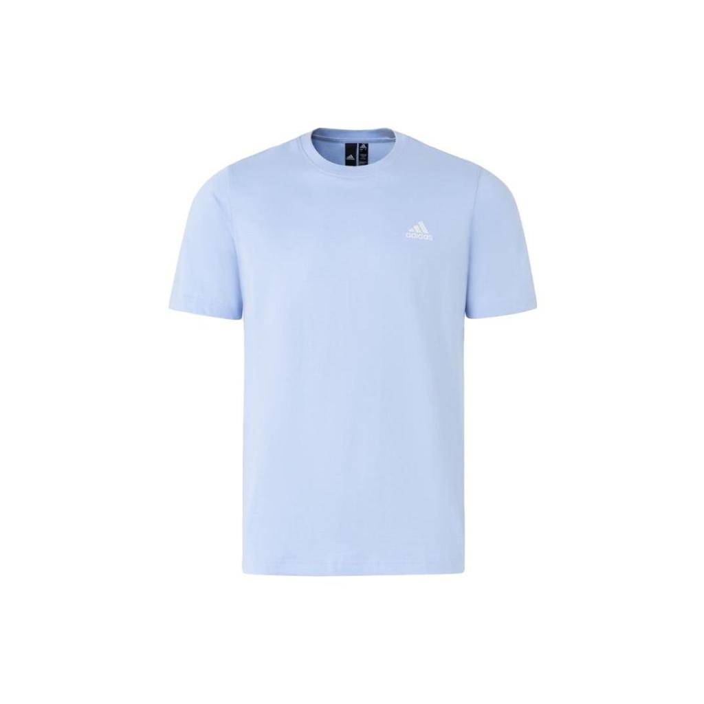 Adidas Solid Color Logo Casual Sports T-Shirt Unisex Tops Blue IT4336