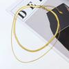 Snake With Rope Double Chain Herringbone Necklace, Layered Necklace for Women Bestfriend Birthday Gift