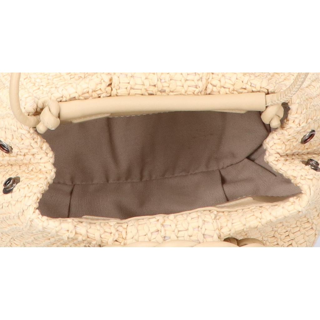 HEREU [Excellent Condition] BOMMRWBS24 BOMBON M RAFFIA Raffia x Leather 2-Way Shoulder Bag Handbag Natural/beigeUsed