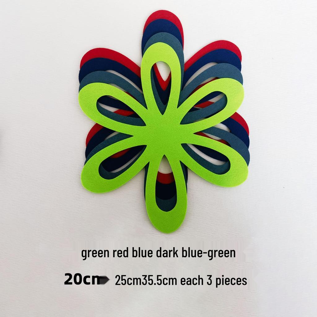 Flower-Shaped Felt Placemat & Pot Holder Set for Frying Pans and Bowls