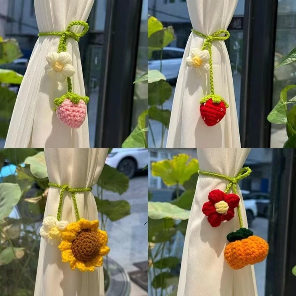 Handmade Crochet Curtain Tie Back Floral Design Crochet Pendant Car Decoration