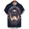 Hawaiian Men's Oversized 3D Printing Devil High Quality Shirts Summer Streetwear Gothic Short Sleeve Vintage Fashion Button