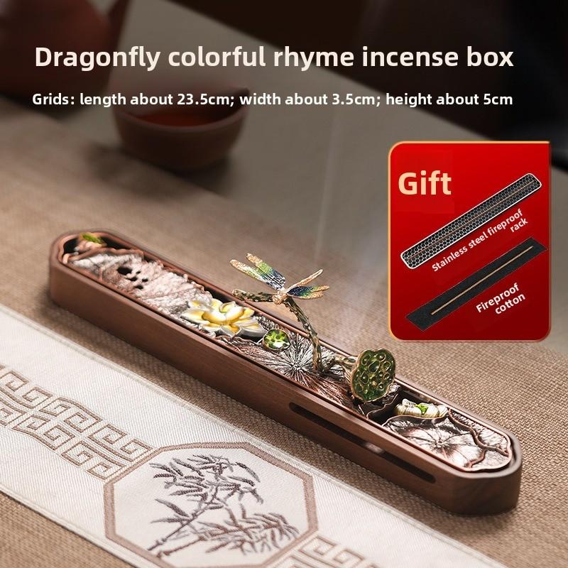 

Handmade Walnut Wood Horizontal Incense Stick Holder Chinese Style for Tea Ceremony Home Decor Meditation Gift