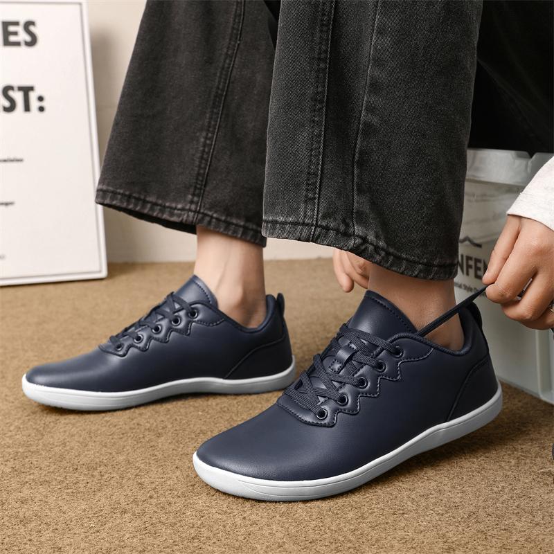 Men Barefoot Casual Flats Women Wide Palm Driving Shoes Black Wide Head Couple Walking Shoes Blue White Shoes Large Size