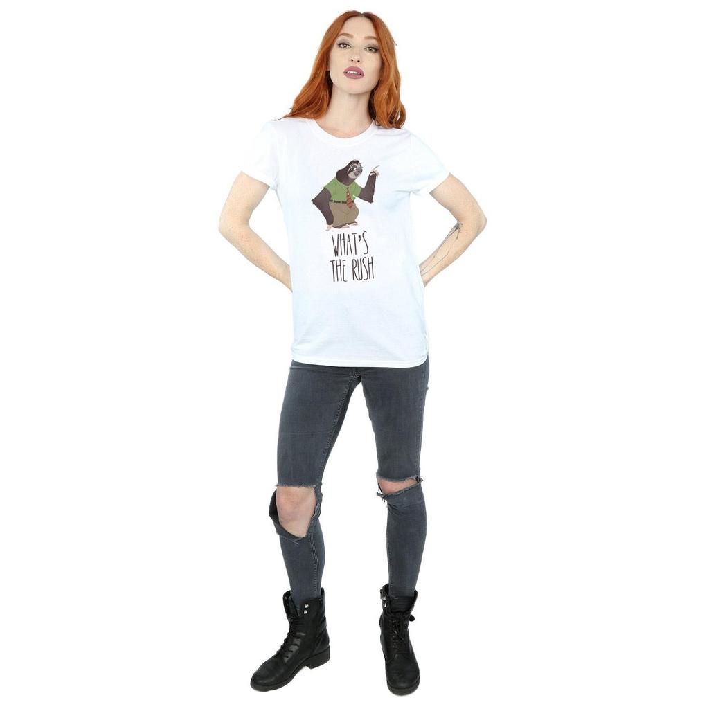 Disney Womens/Ladies Zootropolis What´s The Rush Cotton Boyfriend T-Shirt