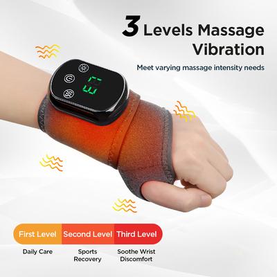 Electric Vibration Wrist Massager Infrared Heated Compress Therapy Hand Massager Rechargeable Heating Wristband Massage Wrap