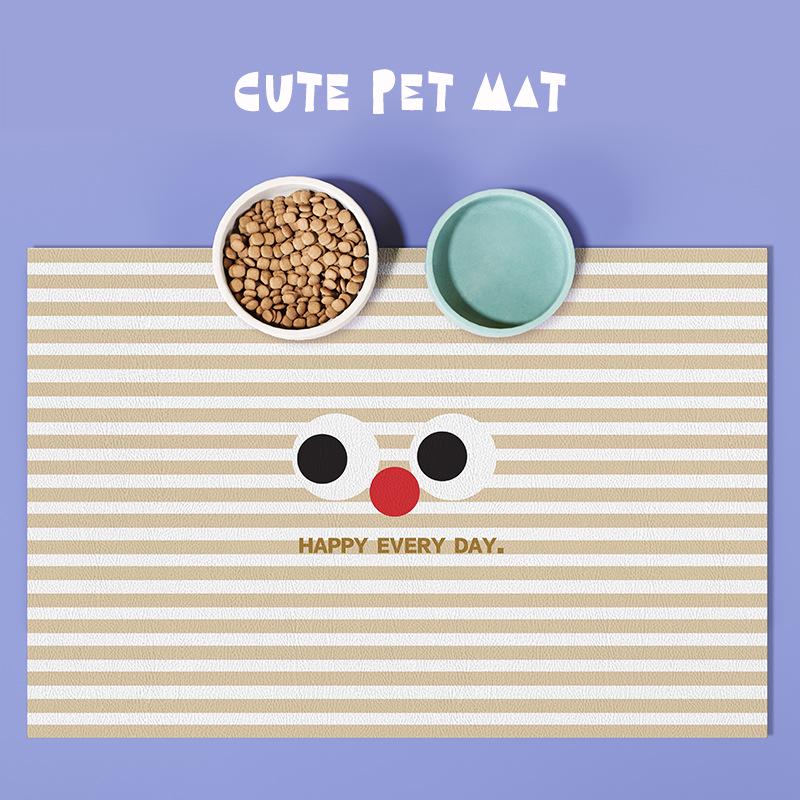 Cat & Dog Feeding Mat: Absorbent, Non-Slip Placemat - Easy Clean, Stain Resistant with Cartoon Design