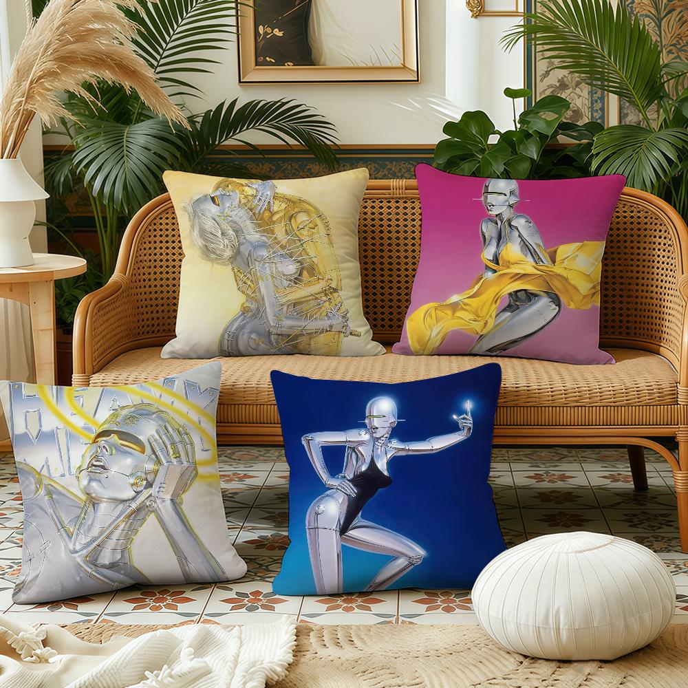 Art HHajime SSorayama cushion cover Pillow Case Plush Fabric Soft Double Sided Print Sofa Cushion Cover Throw Pillow Covers