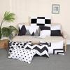 Nordic Rectangular Pillow Black Geometric Cushion Living Room Sofa Chair Pillowcase Pillow Case Suede Geometric Pattern