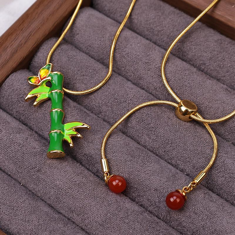 

Ethnic Bamboo Pendant - Modern Chinese Style, Rising Design, Popular and Trendy срібний