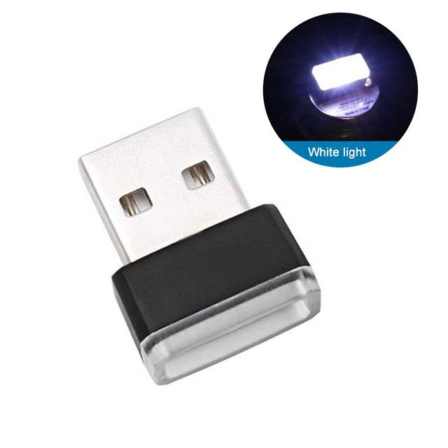 Mini USB Light LED Modeling Car Ambient Light Neon Interior Light Car Jewelry (7 kinds of light colors)
