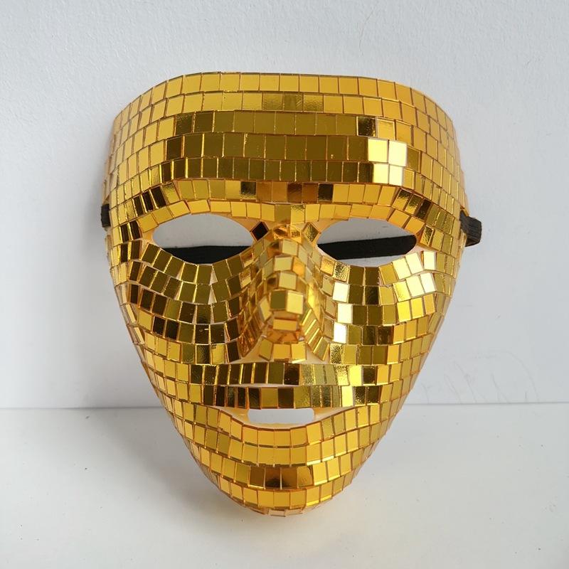 Disco Ball Glitter Mirror Face Mask Festival Masquerade Masks for Cosplay Halloween Party Rave Night Club Mask DJ Accessories