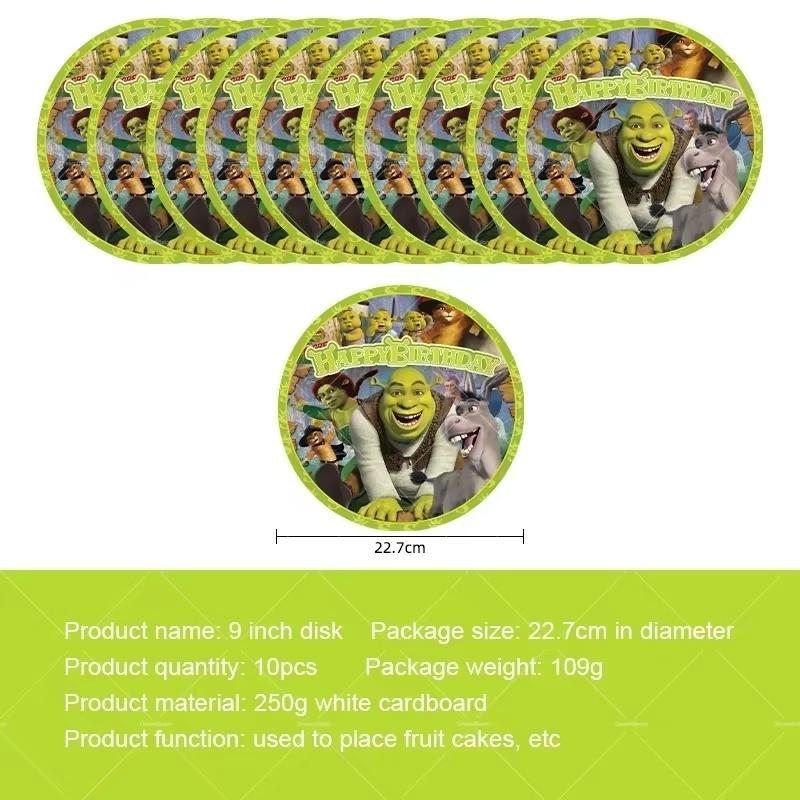 Monster Shrek Birthday Party Decoration Prince Donkey Green Princess Balloons Cup Plate For Kids Baby Shower Party Favor Gifts