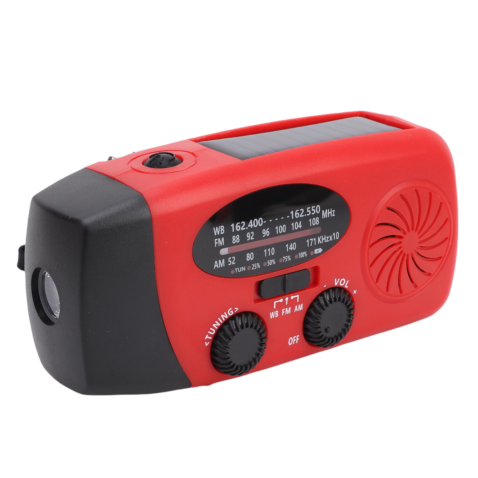

Emergency Radio AM FM WB 2000mAh Solar Hand Crank Portable Weather Radio with LED Flashlight