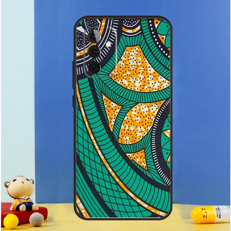 Étui en Tissu Wax Africain Pour Samsung Galaxy A55 A35 A15 A36 A06 A16 A26 A56 A53 A32 A52 A33 A13 A14 A34 A54 A17