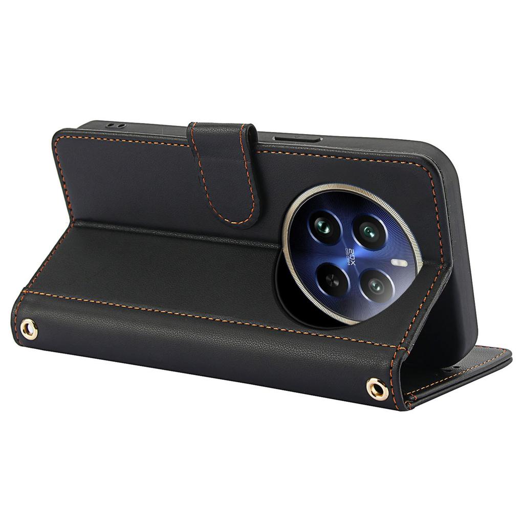SY-003 For Realme 12 4G/12+ 5G/Narzo 70 5G/Narzo 70 Pro 5G/P1 5G Case PU Leather Phone Wallet Cover with Hand Strap