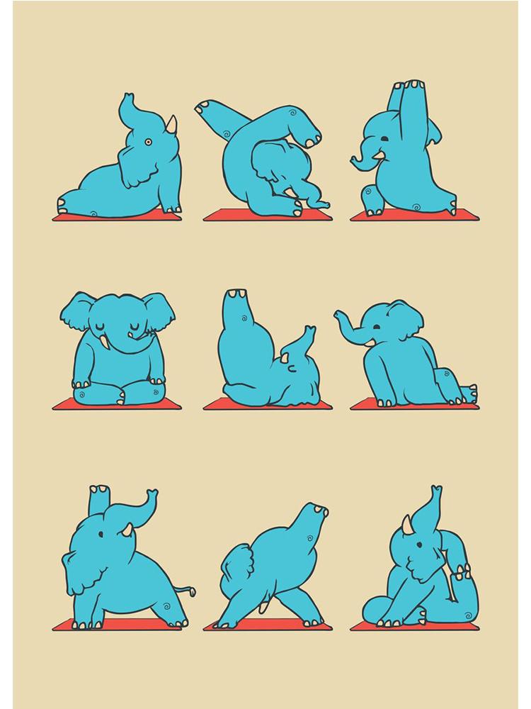 Modern Funny Cute Bulldog Cat Panda Yoga Gesture Poster And Print Canvas Painting Animal Nordic Wall Art Nursery Kidroom Decor