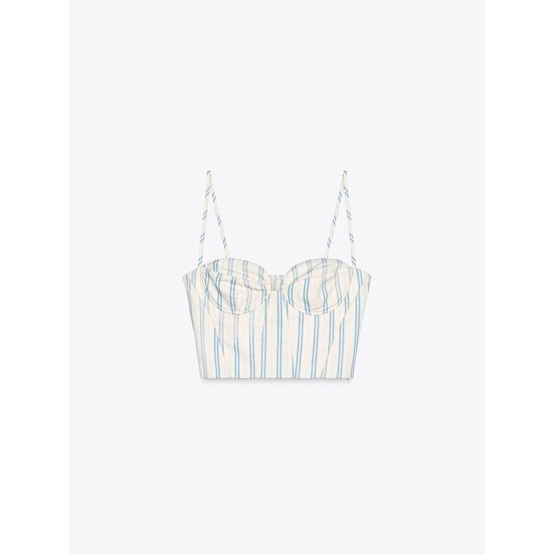 

Za2025 Summer New Women clothes Bra Top 2964192 104 Printed Dress 2820192 104 Striped sling L