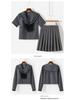 Uniforme JK Japonês Cinza Fato de Marinheiro com Saia Plissada – Conjunto Escolar para Meninas Estilo Academia