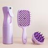 3pcs set Shampoo Massage Scalp Massage Comb Hollow Out Comb Shampoo Massage Brush For Bath Hair Washing Spray Bottle Salon Hairdressing Tools