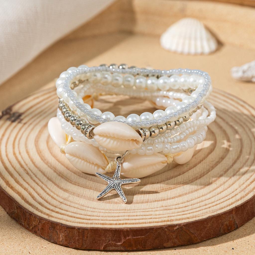Boho Perlenarmband Instagram-inspiriert Nischenstil Farbblock-Stapelarmband-Set