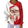 Women's Loose Comfortable Casual And Fashionable Round Neck Christmas Pattern Long Sleeved Sweatshirt