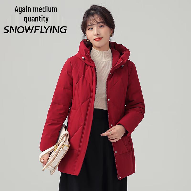 

SNOWFLYING Men s Hooded Duck Down Puffer Jacket L